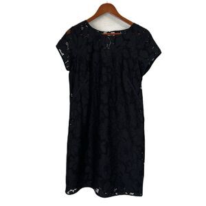 Loft Dress Women 8P Navy Eyelet Lace Floral Lined Cottage Preppy Feminine Party